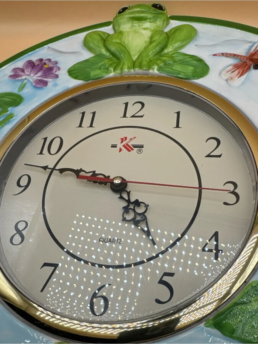 Vintage Y2 K Green Frog Pond Wall Clock - Decorative Home Wall Decor